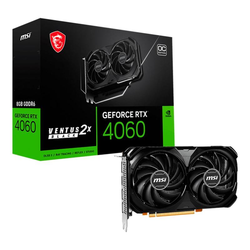 Imagem do produto Placa de Vídeo Nvidia MSI RTX 4060 Ventus 2X OC Black 8GB GDDR6 em Magazine Luiza